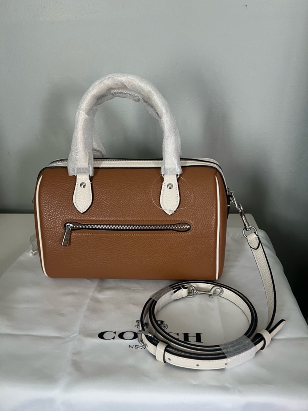 Coach Rowan Satchel In Colorblock And Wallet - Picture 5 of 13
